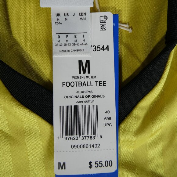 Adidas Women’s Retro Football-Inspired Jersey Tee JY3544 – Medium – Pure Sulfur - Picture 6 of 10